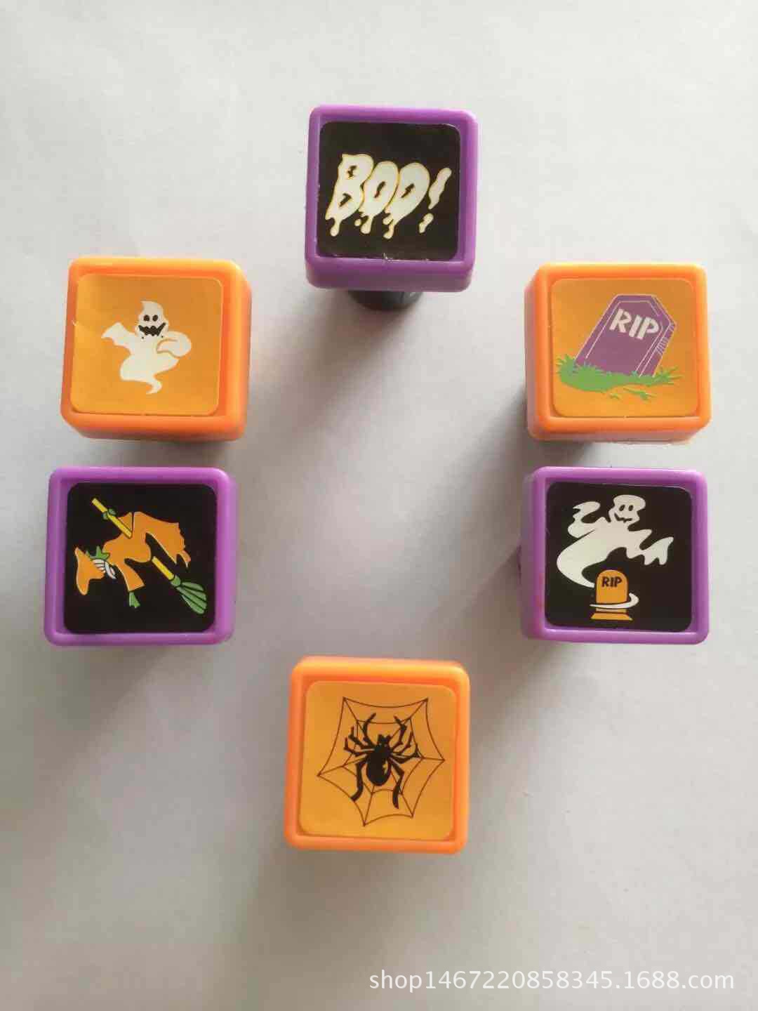 廠家定制方形兒童印章 彩色卡通萬(wàn)圣節(jié)圖案印章速干印章文教用品